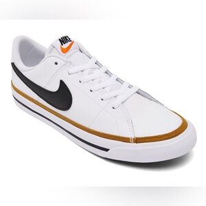 Viral Nike Legacy Court Casual Sneakers Tennis Shoes White Black Brown Sz 7